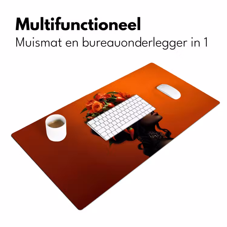 Bureau onderlegger - Vrouw - Chilipepers - Pepers - Bloemen — 6