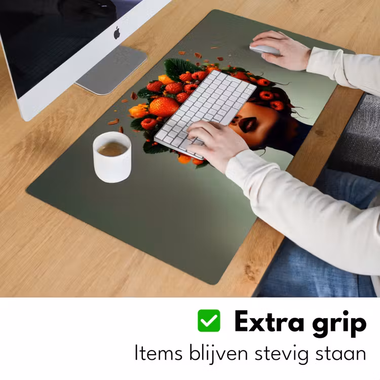 Bureau onderlegger - Vrouw - Chocolade - Frambozen - Aardbeien - Koekjes — 5