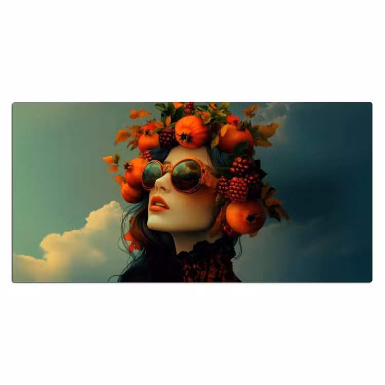 Bureau onderlegger - Vrouw - Granaatappel - Herfst - Zonnebril — 1