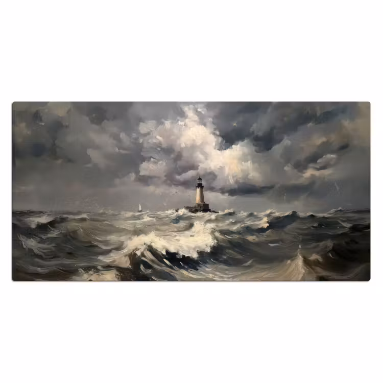 Bureau onderlegger - Vuurtoren - Golven - Storm — 1