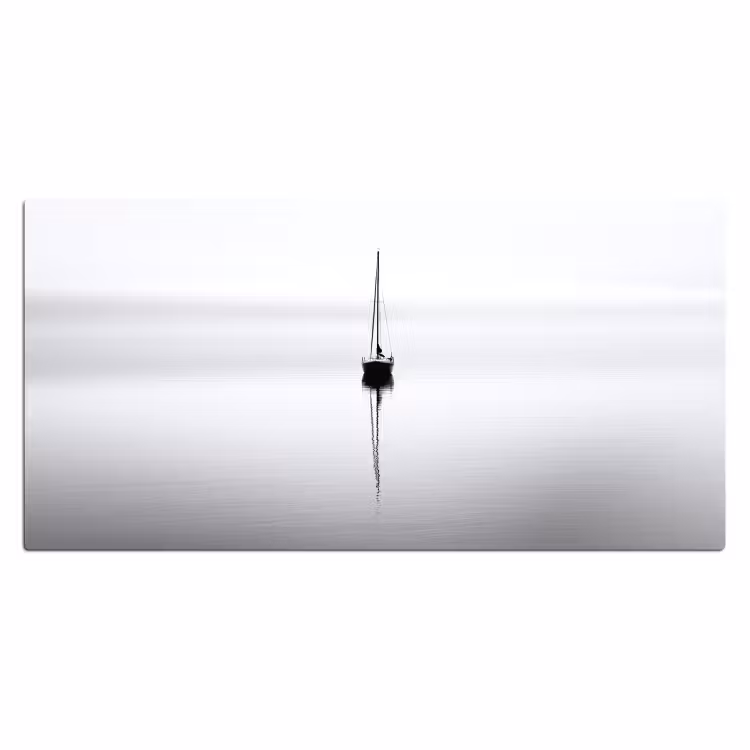 Bureau onderlegger - Zeilboot - Zwart - Water - Silhouet — 1