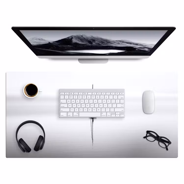 Bureau onderlegger - Zeilboot - Zwart - Water - Silhouet — 3