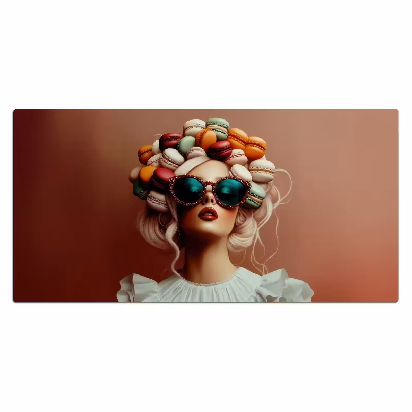 Bureau onderlegger - Vrouw - Macarons - Bril — 1