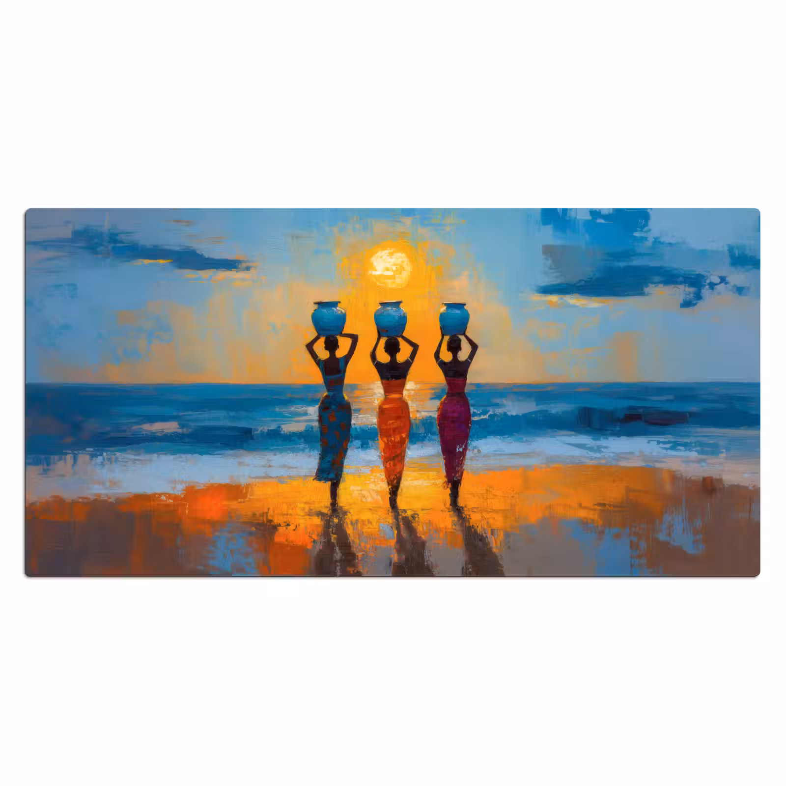 Bureau onderlegger - Vrouwen - Strand - Zondsondergang — 1