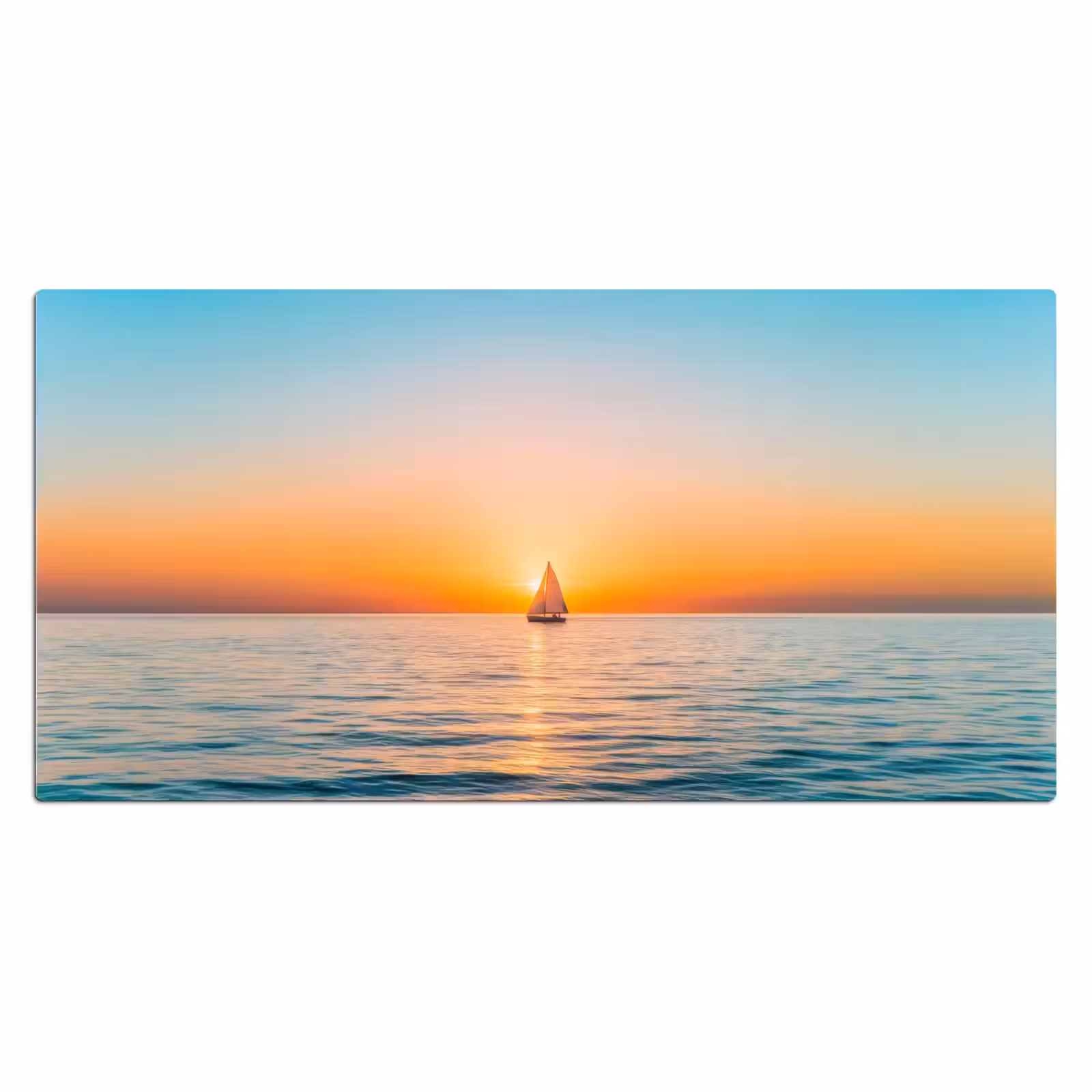 Bureau onderlegger - Zee - Zeilboot - Zonsondergang — 1