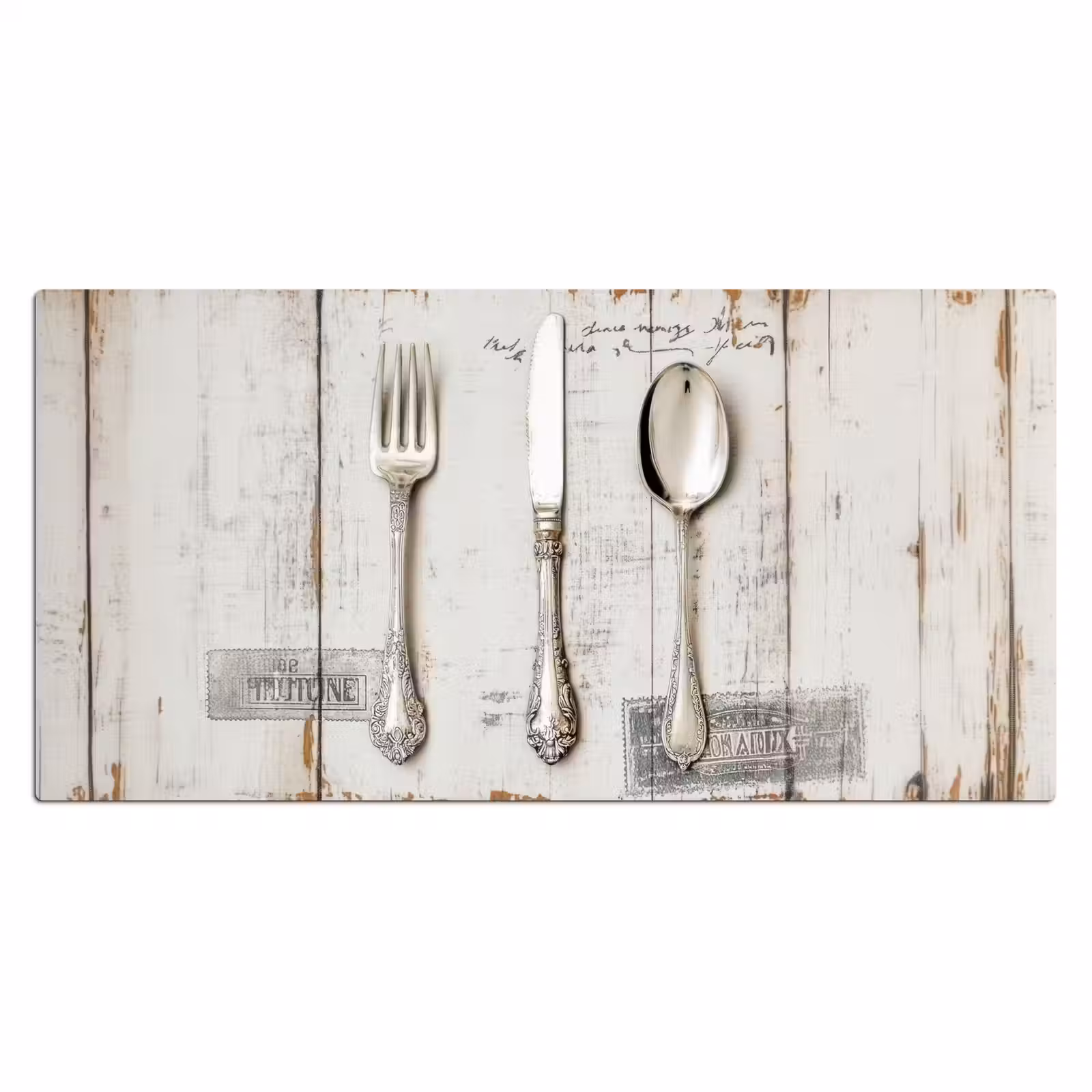 Bureau onderlegger - Zilver - Bestek - Hout — 1