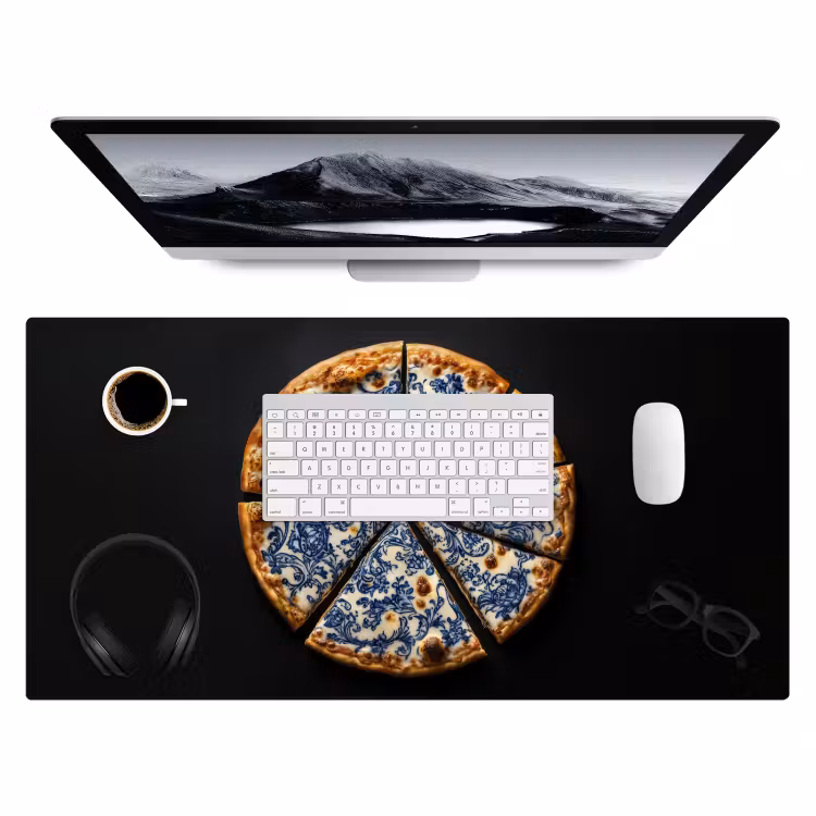 Bureau onderlegger - Pizza - Eten - Delftsblauw — 3