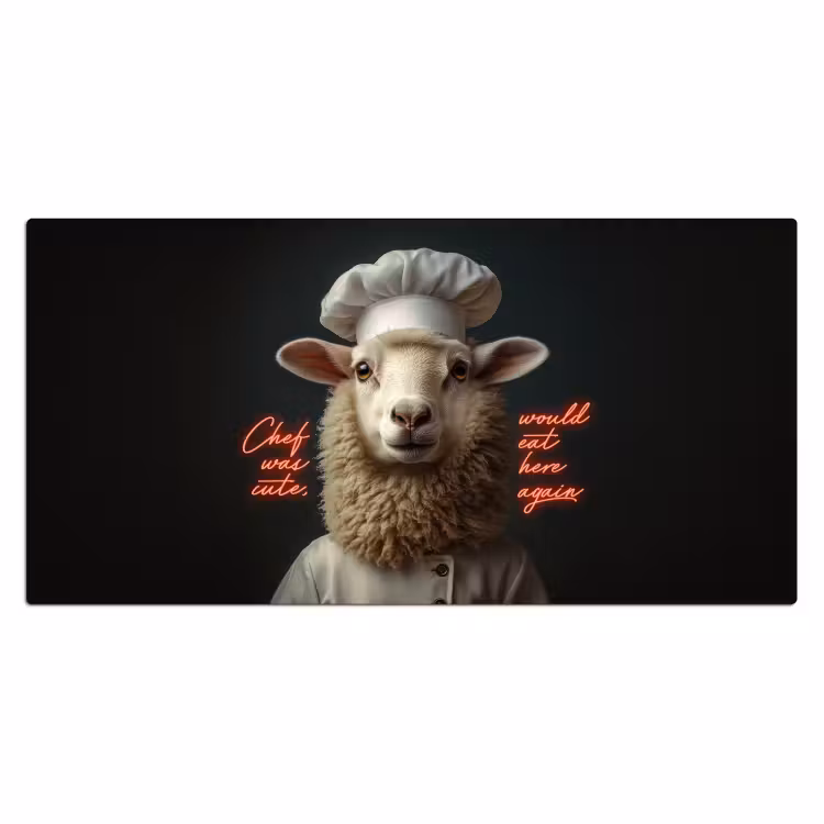 Bureau onderlegger - Schaap - Kokskleding - Neon - Quote — 1
