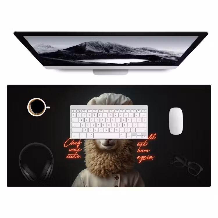 Bureau onderlegger - Schaap - Kokskleding - Neon - Quote — 3
