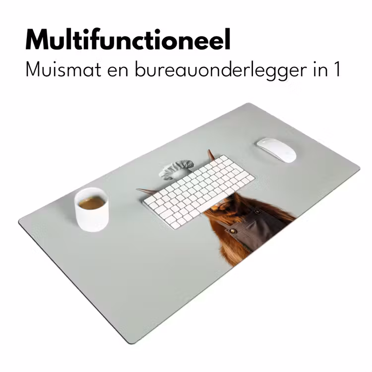 Bureau onderlegger - Schotse Hooglander - Bruin - Hoorns - Kokskleding — 6