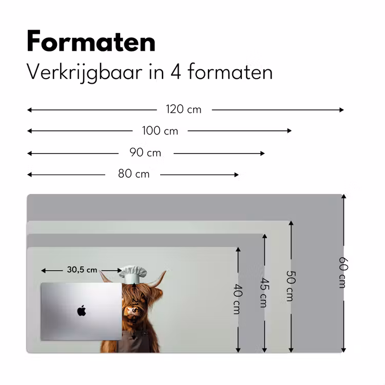Bureau onderlegger - Schotse Hooglander - Bruin - Hoorns - Kokskleding — 7