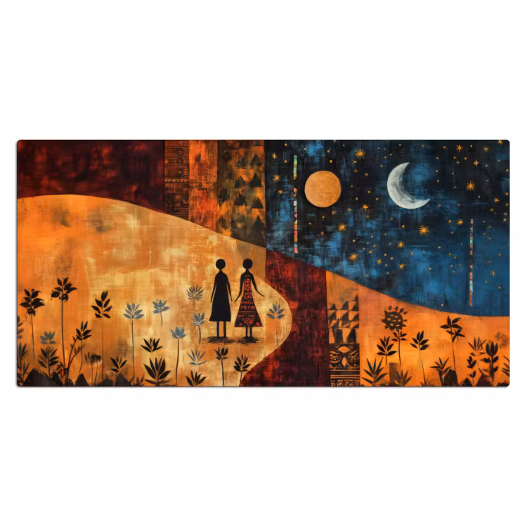 Bureau onderlegger - Silhouetten - Abstract - Zon - Maan — 1