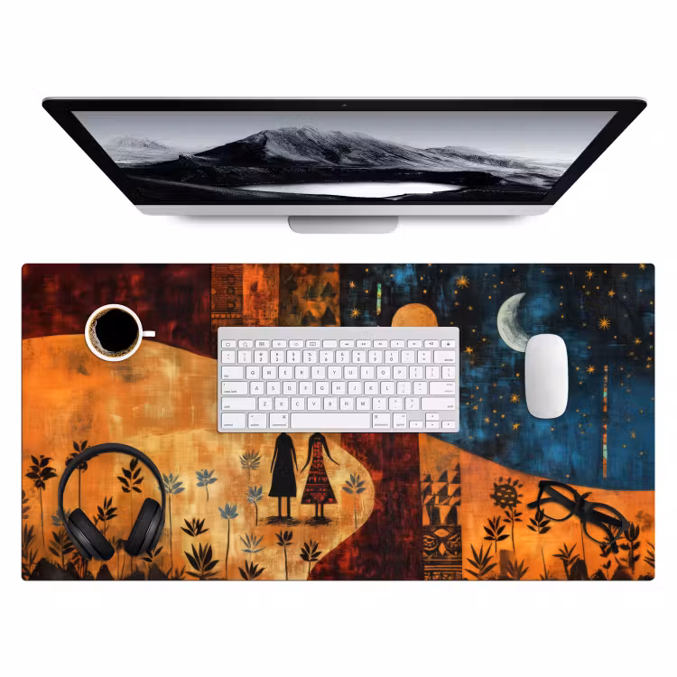 Bureau onderlegger - Silhouetten - Abstract - Zon - Maan — 3