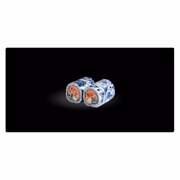 Bureau onderlegger - Sushi - Delfts blauw - Rijst - Vis - Elegant — 1