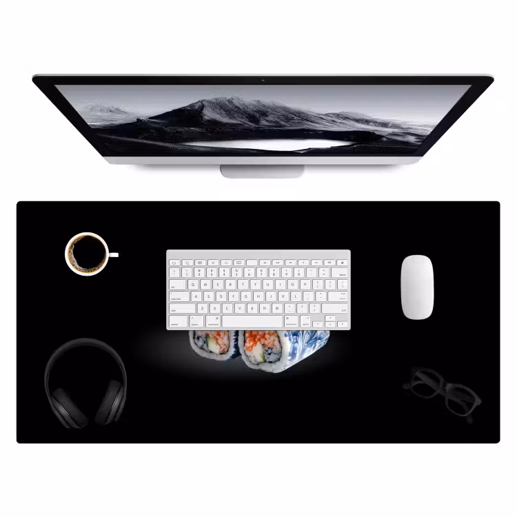 Bureau onderlegger - Sushi - Delfts blauw - Rijst - Vis - Elegant — 3