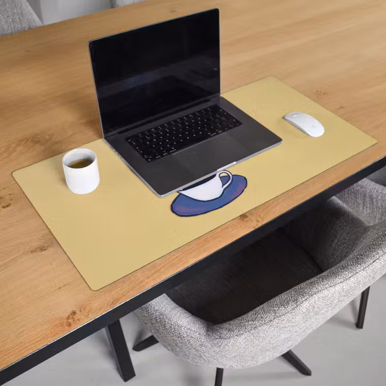 Bureau onderlegger - Theepot - Kopje - Beige - Illustratie — 2