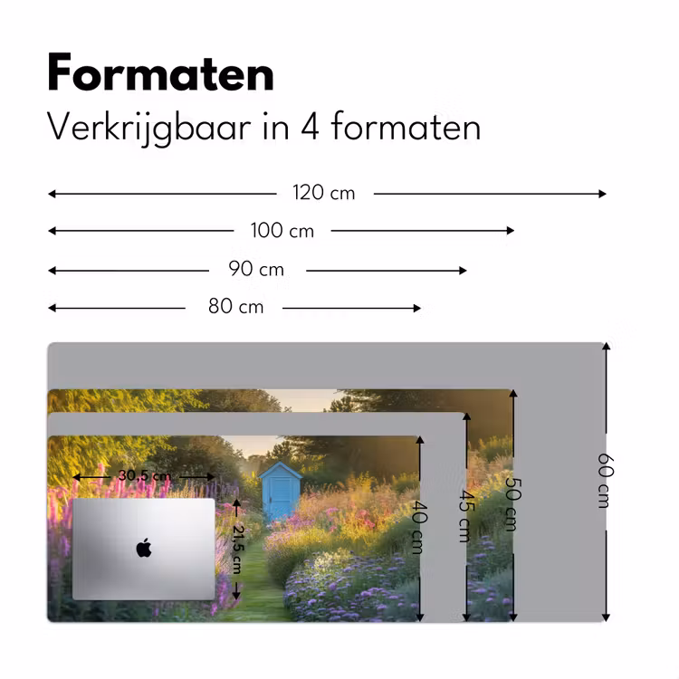 Bureau onderlegger - Tuinhuisje - Blauw - Bloemen — 7