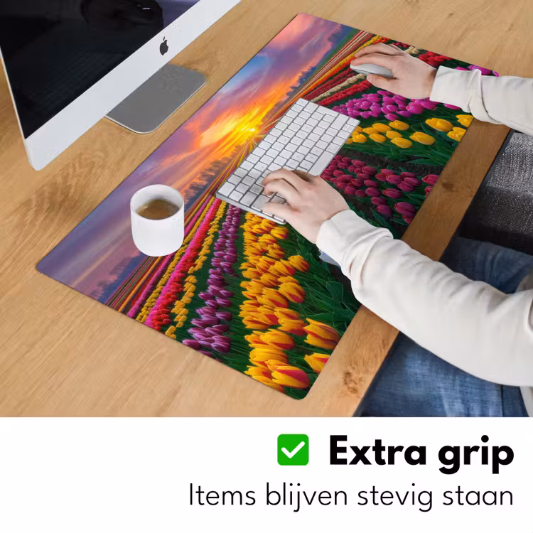 Bureau onderlegger - Tulpenveld - Zonsondergang - Kleurrijk — 5