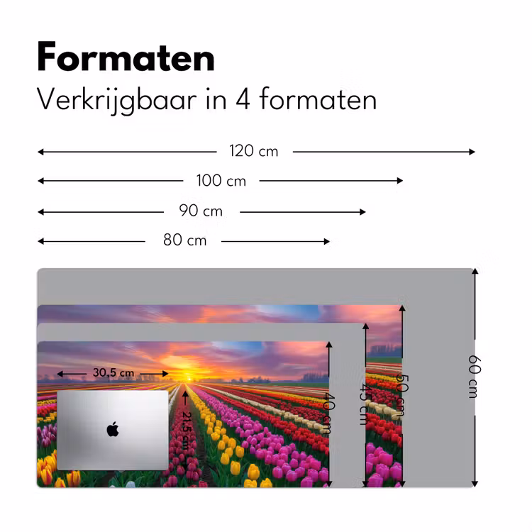 Bureau onderlegger - Tulpenveld - Zonsondergang - Kleurrijk — 7