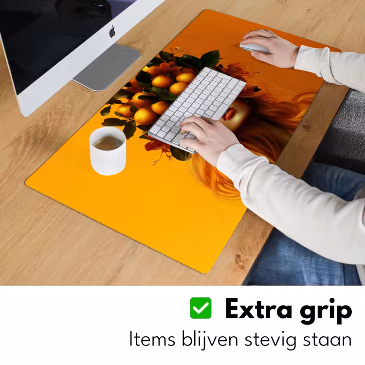 Bureau onderlegger - Vrouw - Citroenen - Bloesem - Geel — 5