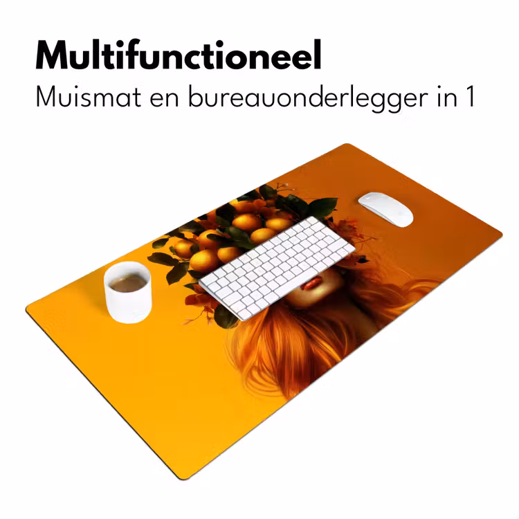 Bureau onderlegger - Vrouw - Citroenen - Bloesem - Geel — 6