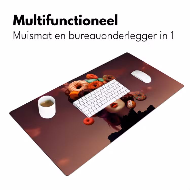 Bureau onderlegger - Vrouw - Donuts - Kleurrijk — 6