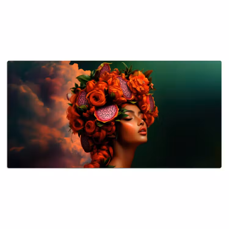 Bureau onderlegger - Vrouw - Drankenfruit - Rozen — 1