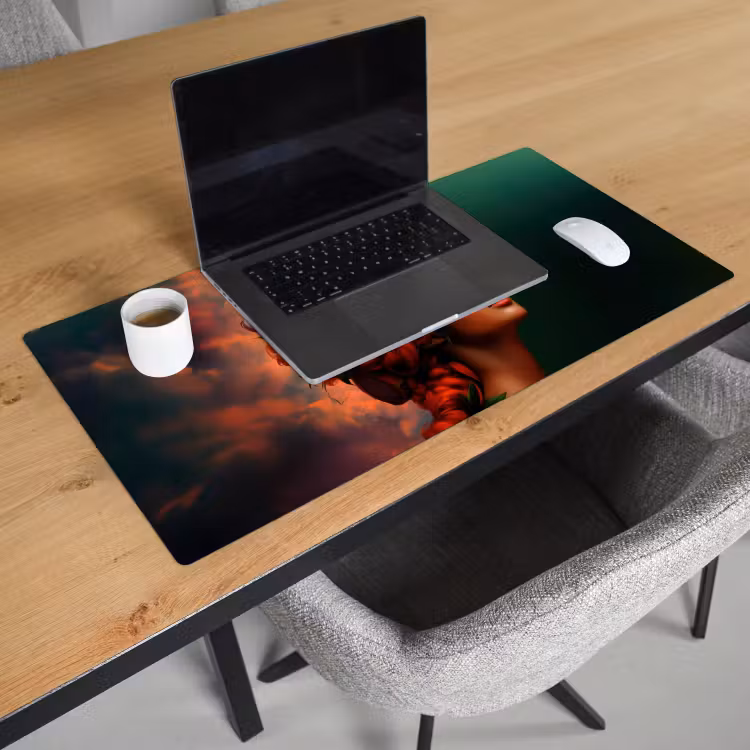Bureau onderlegger - Vrouw - Drankenfruit - Rozen — 2