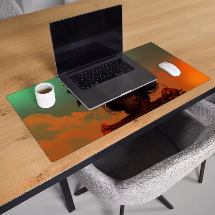 Bureau onderlegger - Vrouw - Frambozen - Bladeren — 2