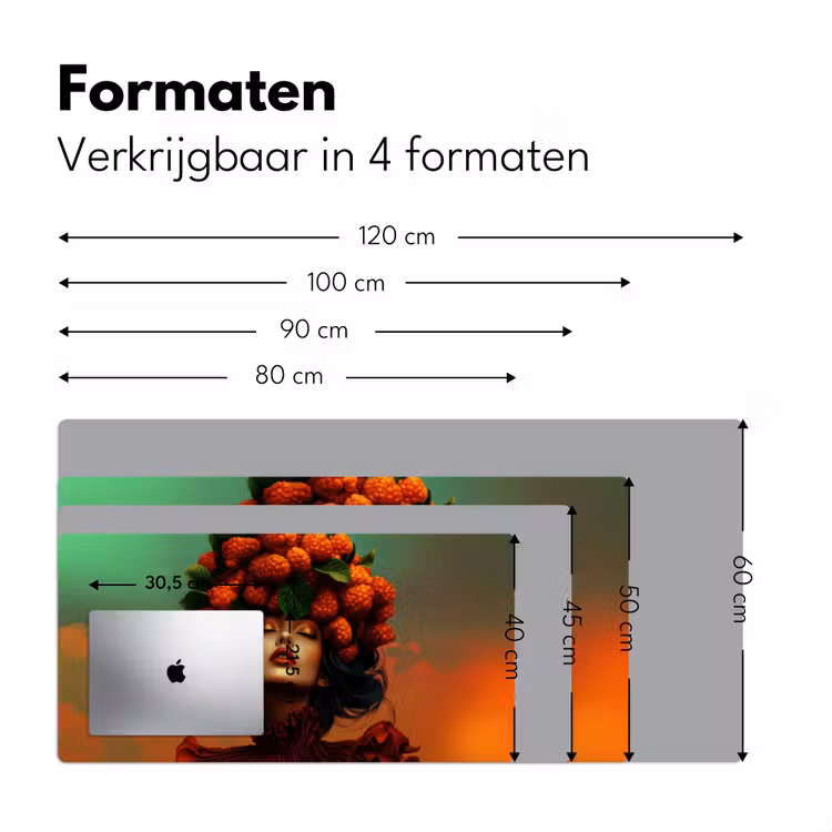 Bureau onderlegger - Vrouw - Frambozen - Bladeren — 7