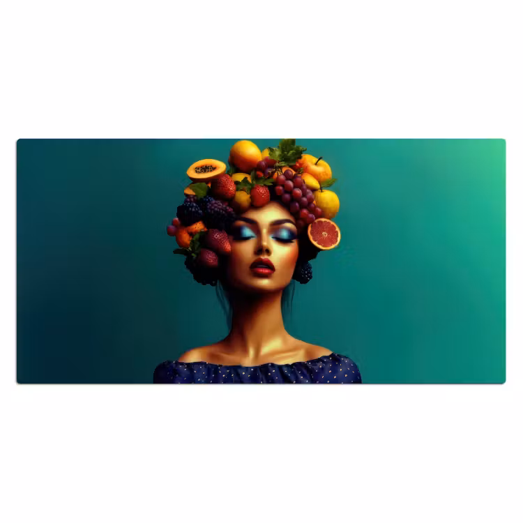 Bureau onderlegger - Vrouw - Hoodtooi - Tropisch - Fruit - Druiven — 1