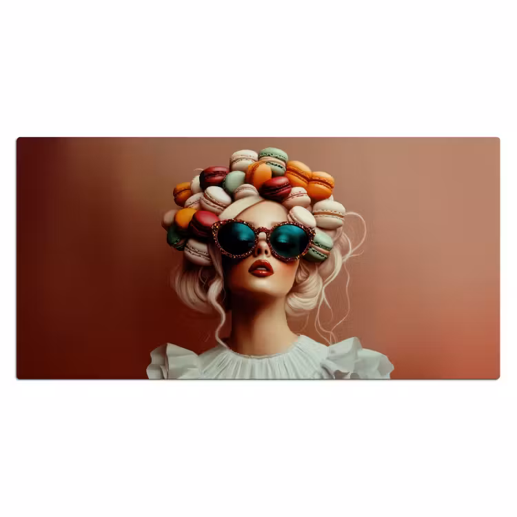 Bureau onderlegger - Vrouw - Macarons - Bril — 1