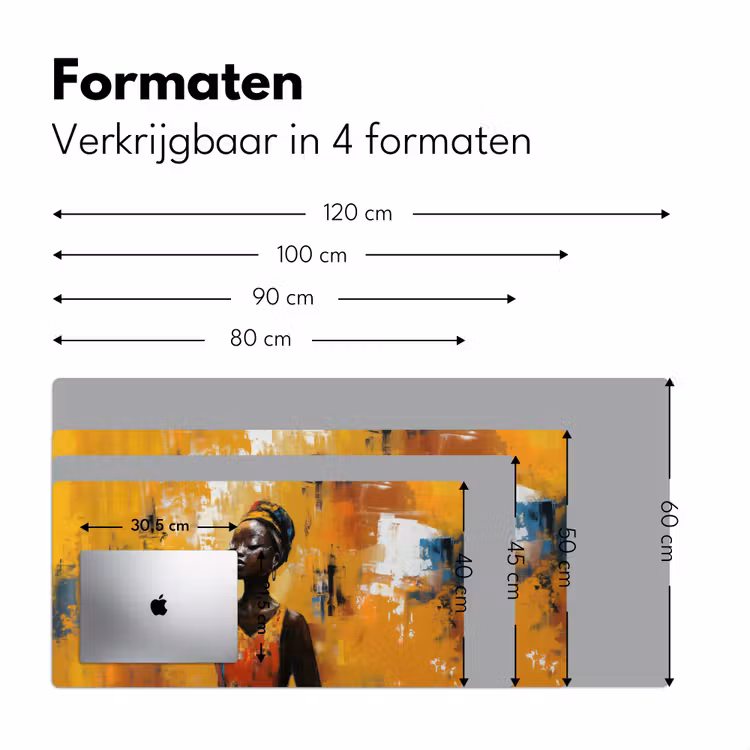 Bureau onderlegger - Vrouw - Ogen - Penseelstreken - Geel — 7
