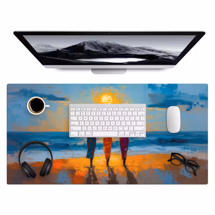 Bureau onderlegger - Vrouwen - Strand - Zondsondergang — 3