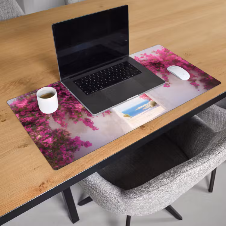 Bureau onderlegger - Zee - Roze - Bloemen - Poort — 2