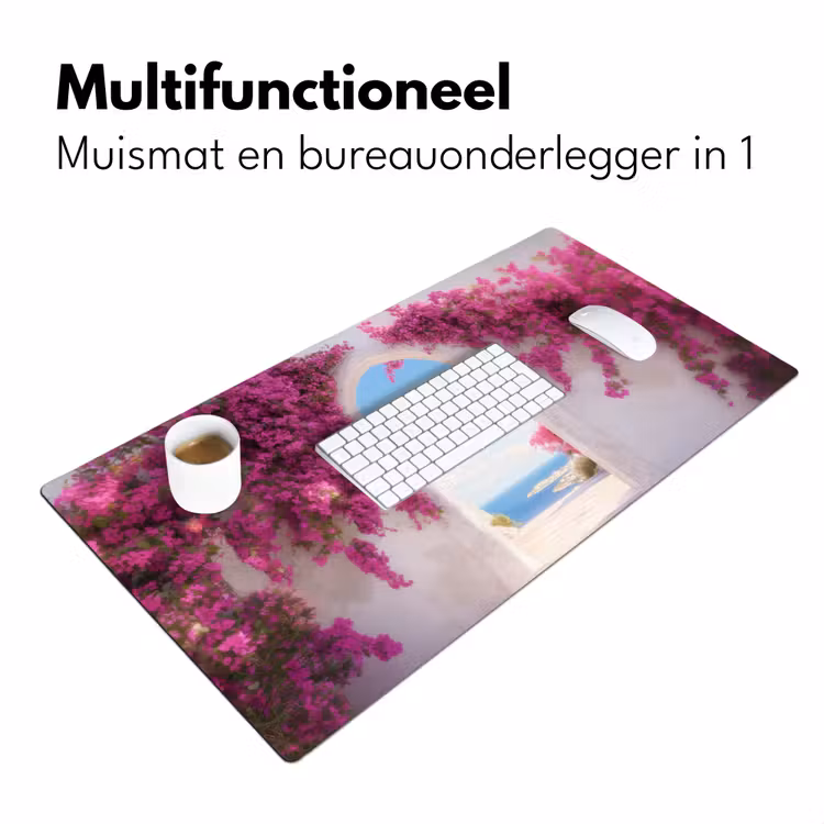 Bureau onderlegger - Zee - Roze - Bloemen - Poort — 6