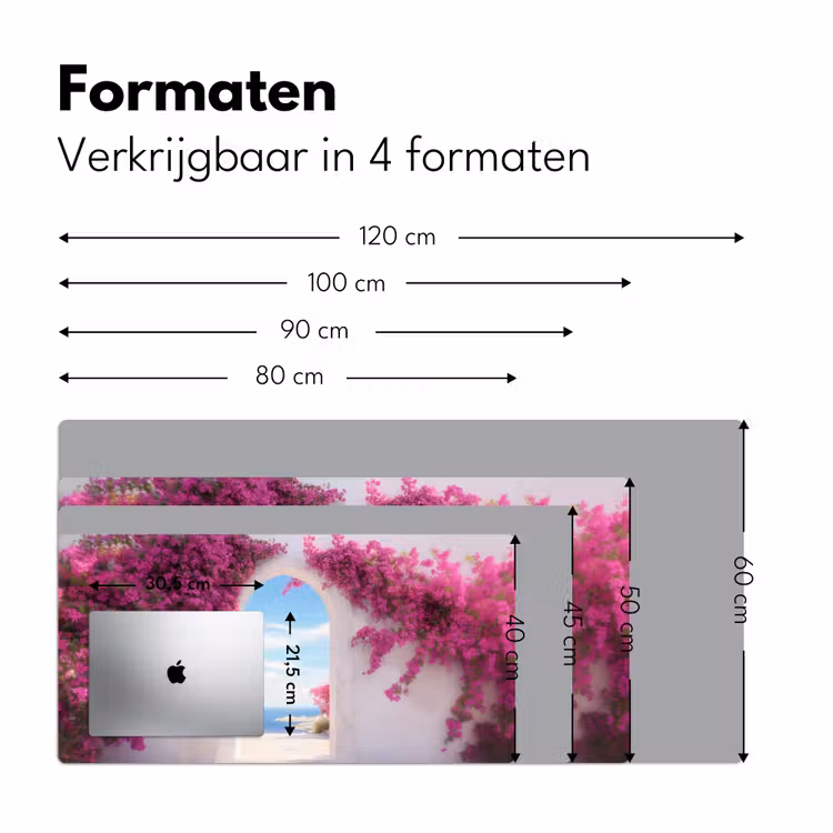 Bureau onderlegger - Zee - Roze - Bloemen - Poort — 7