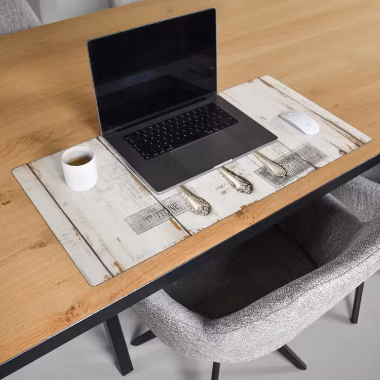 Bureau onderlegger - Zilver - Bestek - Hout — 2