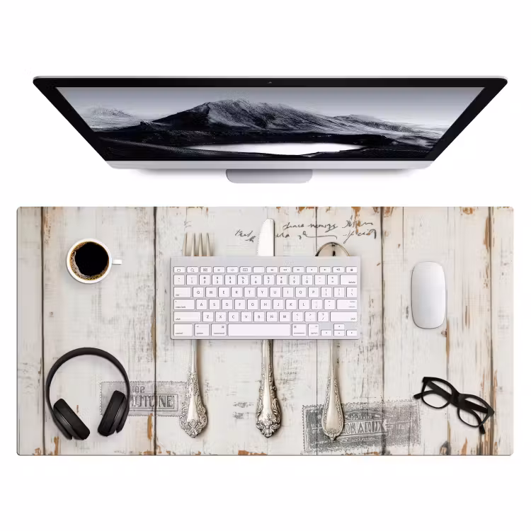 Bureau onderlegger - Zilver - Bestek - Hout — 3