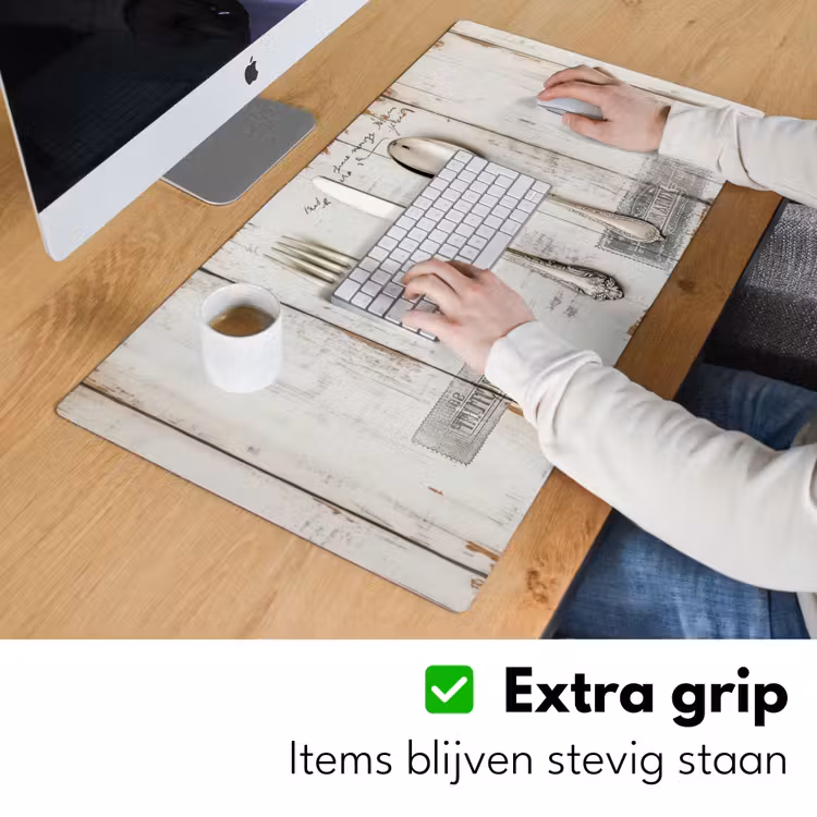 Bureau onderlegger - Zilver - Bestek - Hout — 5