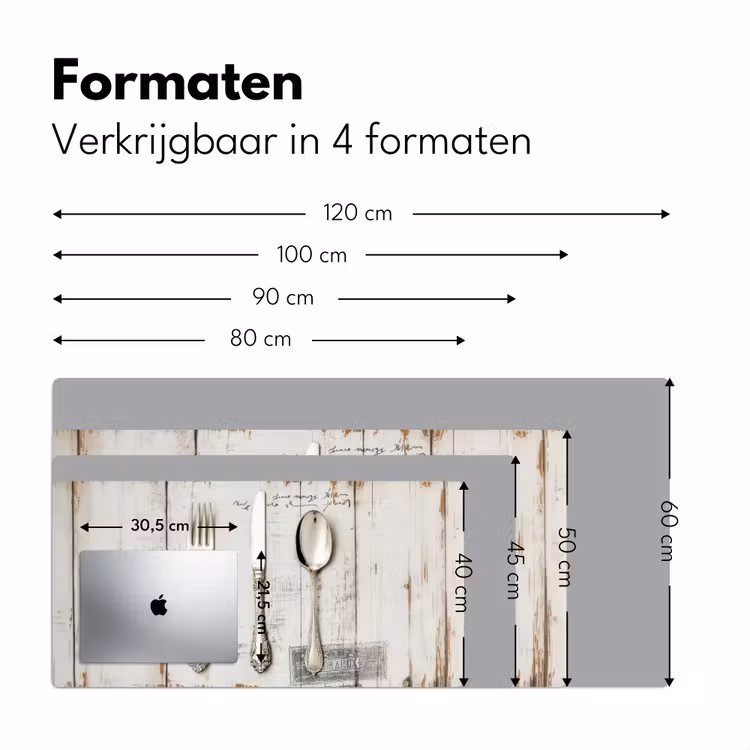 Bureau onderlegger - Zilver - Bestek - Hout — 7