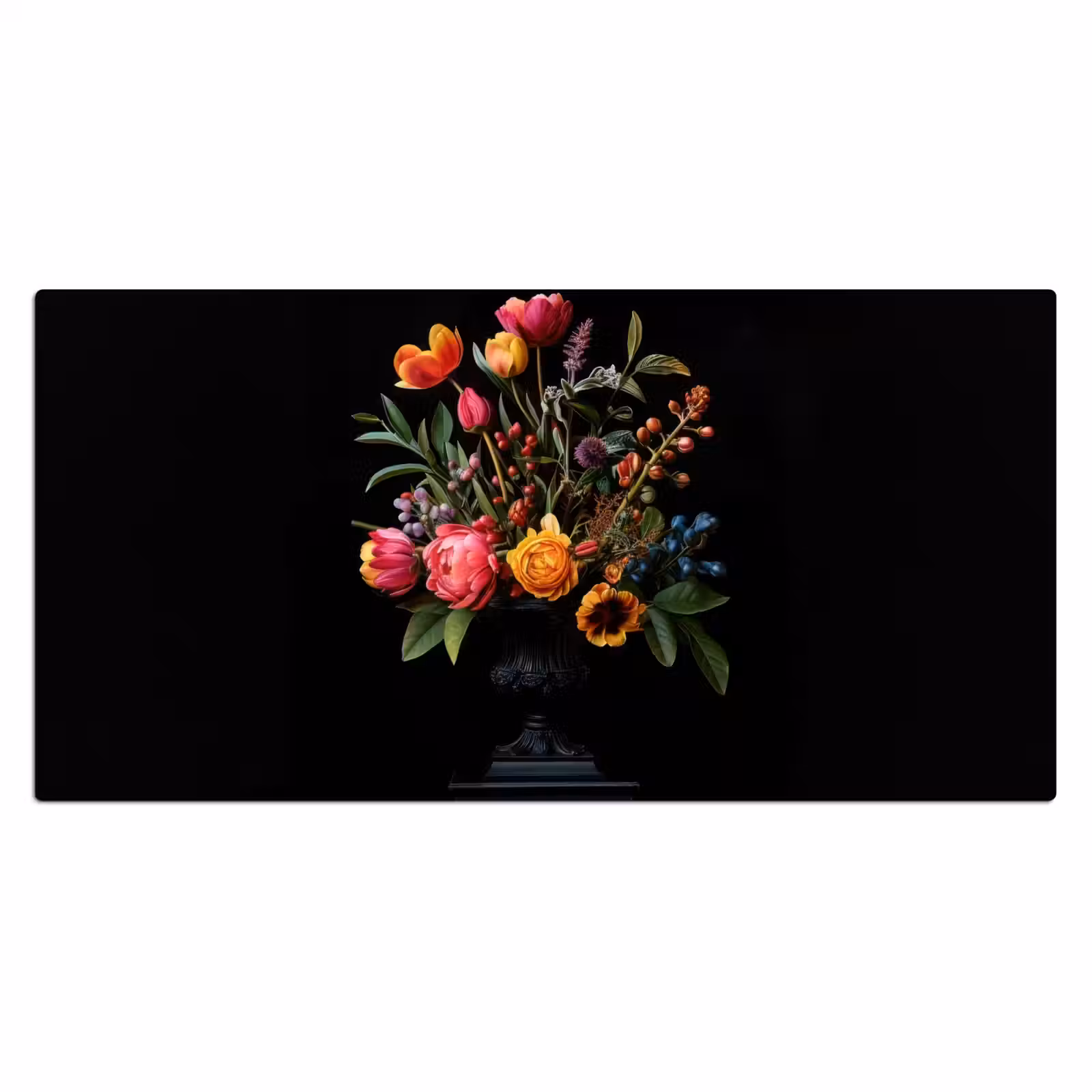 Bureau onderlegger - Tulpen - Bessen - Boeket - Vaas — 1