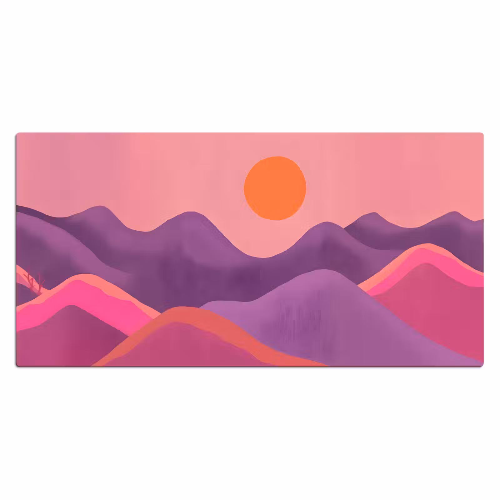 Bureau onderlegger - Zon - Heuvels - Paars - Abstract — 1