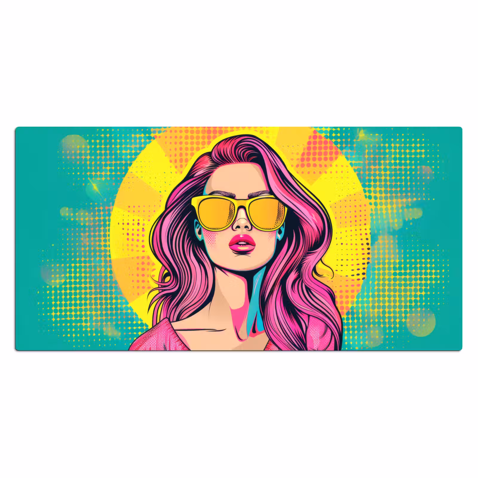 Bureau onderlegger - Zonnebril - Vrouw - Zonnig - Geel — 1