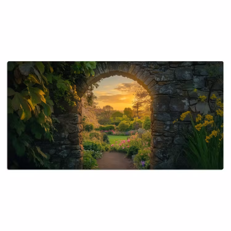 Bureau onderlegger - Poort - Planten - Zonsondergang — 1