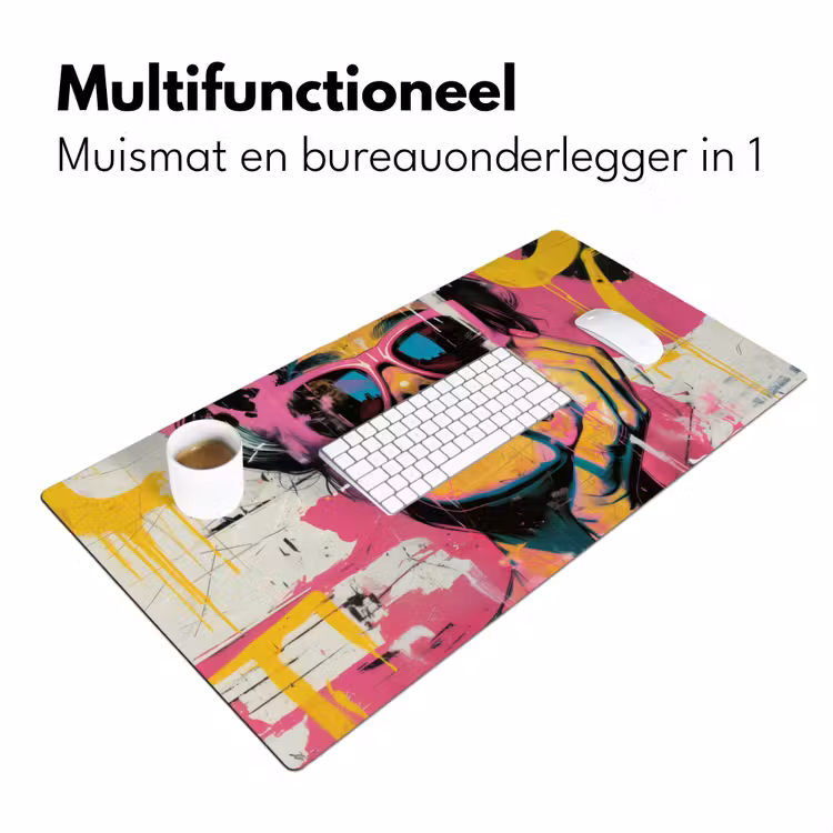 Bureau onderlegger - Portret - Vrouw - Abstract - Zonnebril — 6