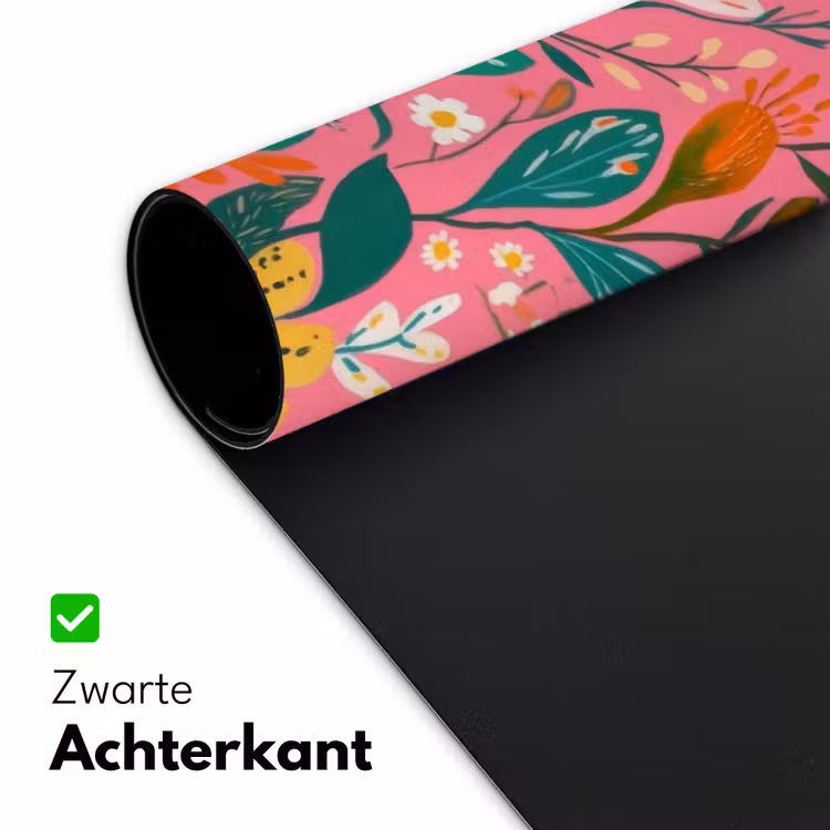Bureau onderlegger - Roze - Bloemen - Wit - Oranje — 4