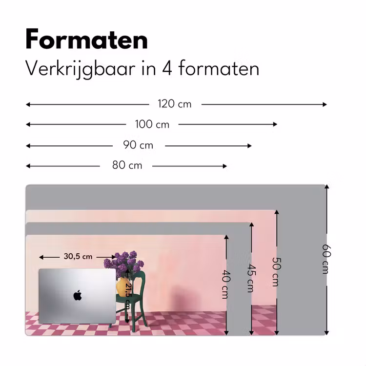 Bureau onderlegger - Stoel - Vaas - Bloemen - Geblokt — 7