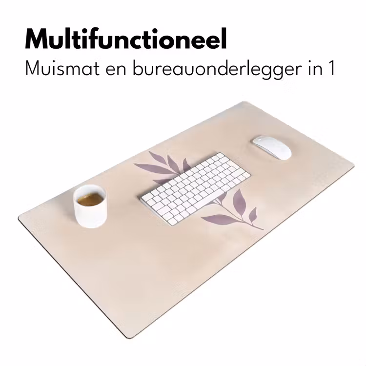 Bureau onderlegger - Tak - Bladeren - Minimalistisch - Beige — 6