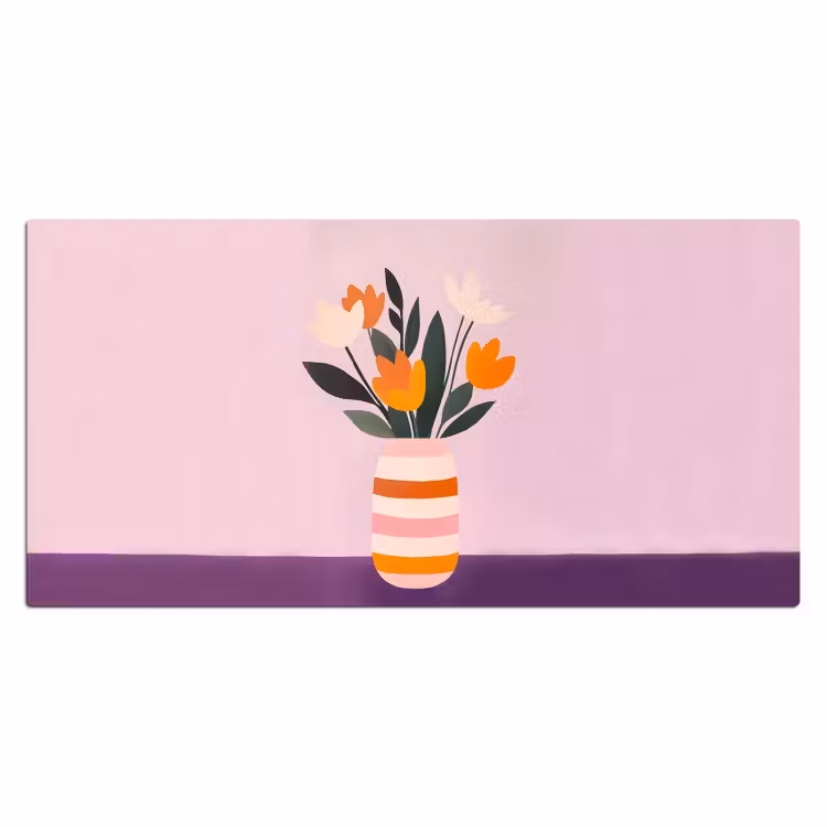 Bureau onderlegger - Tulpen - Vaas - Strepen - Paars — 1